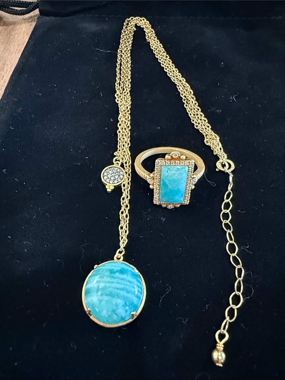 Freida Rothman Amazonite Turquoise Necklace and Ring Set